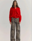World of Nomads Frankie Cashmere Crew Neck Cardigan Flame