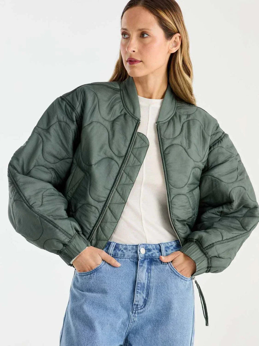 Ena Pelly Magnolia Quilted Jacket Olive