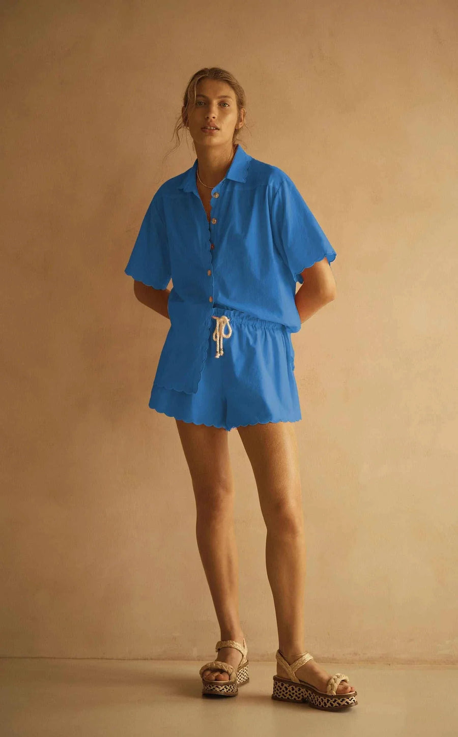 Aur Ocea Fiordaliso Scallop Drawstring Short