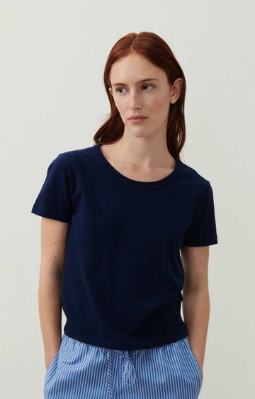 American Vintage Gamipy T Shirt Crew Neck Navy