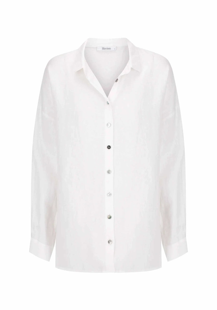 Morrison Jaxon Linen Shirt White