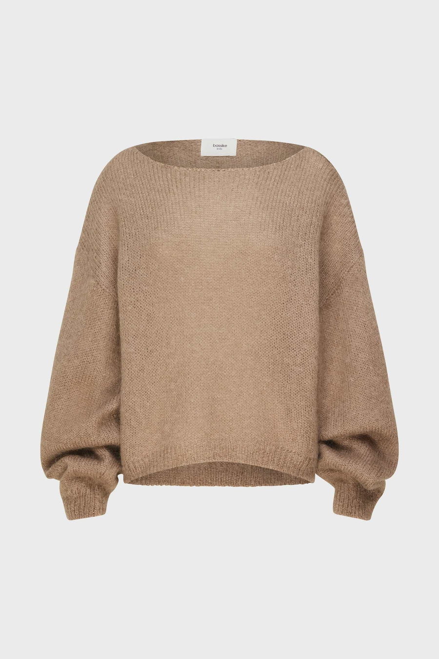 Bassike Boxy Mohair Boatneck Knit Pumice