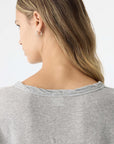 Bassike Slouch Superfine Long Sleeve T Shirt Grey Marl