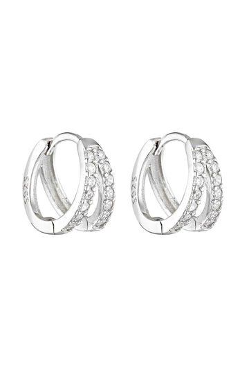 Porter Double Angel Huggies Sterling Silver
