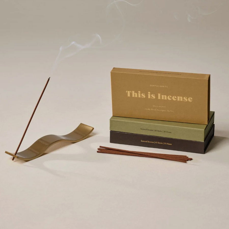Gentle Habits Brass Wave Incense Holder