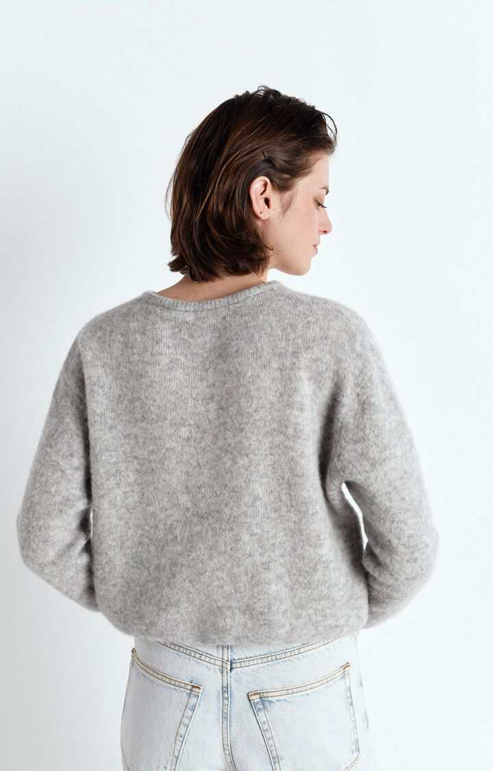 American Vintage Vitow Womens Cardigan Melange Light Grey