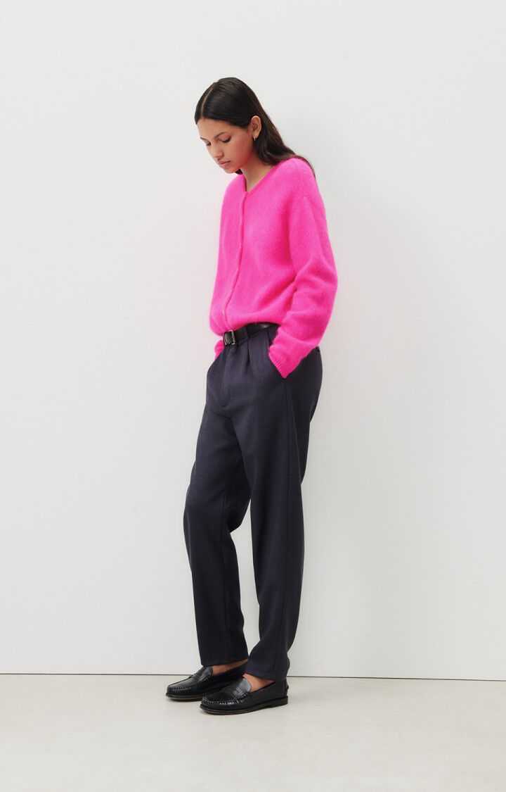 American Vintage Vitow Womens Cardigan Neon Pink Melange