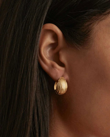 By Charlotte 18k Gold Plated Ocean Whisper Hoops