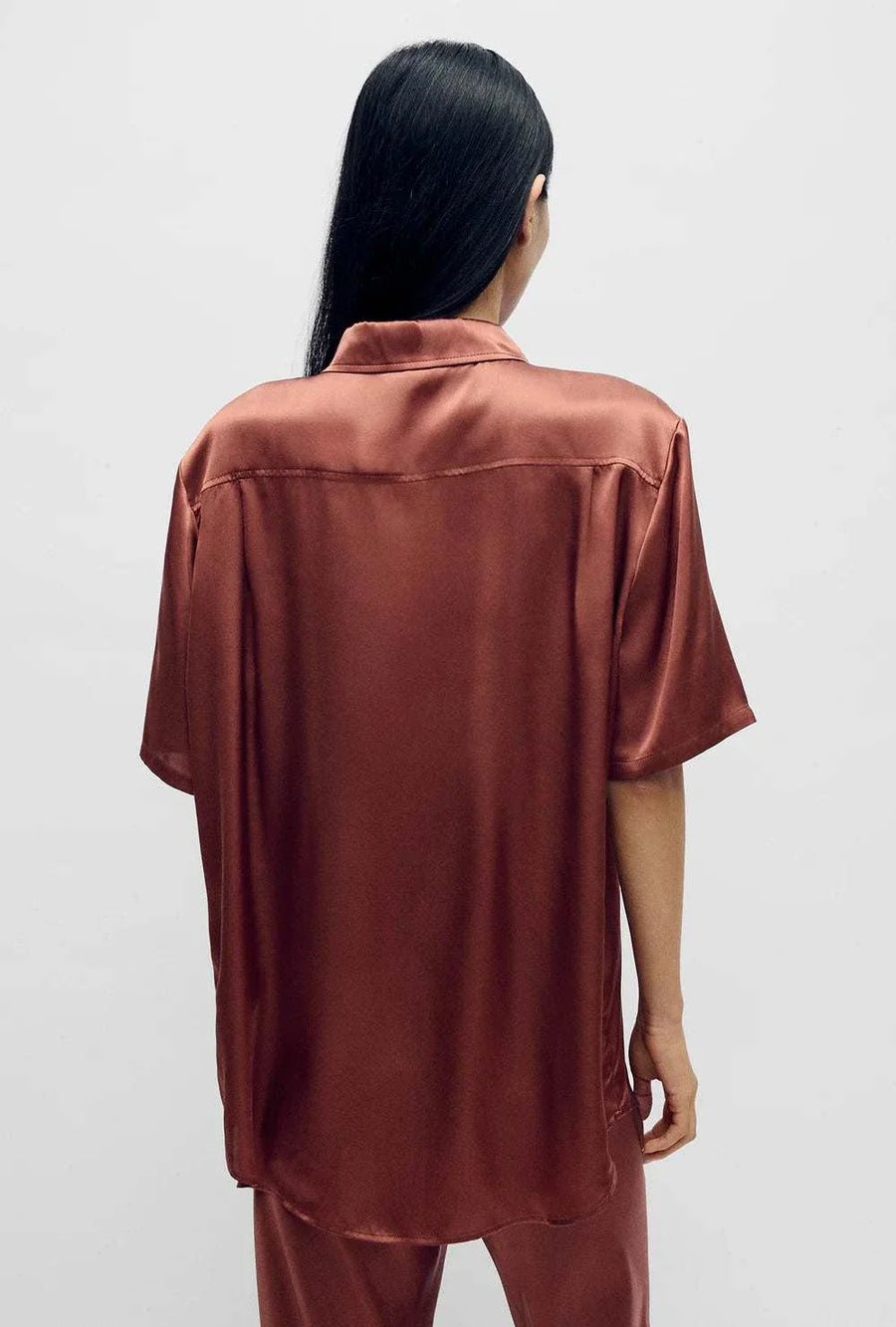 Silk Laundry Short Sleeve Boyfriend Shirt Canyon