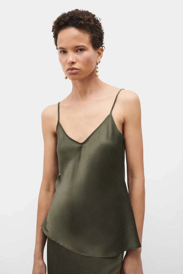 Silk Laundry Bias Cut Cami Pine