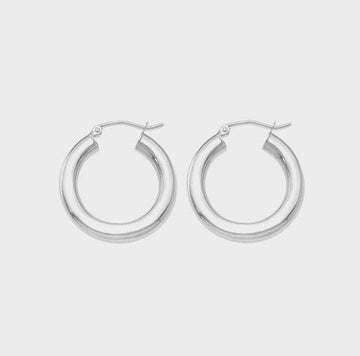 Misuzi Milan Thick Hoop Earring Silver 25mm
