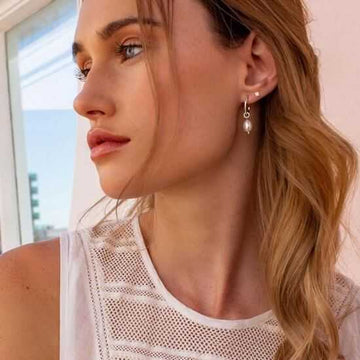 Pearl Drop Earrings Silver
